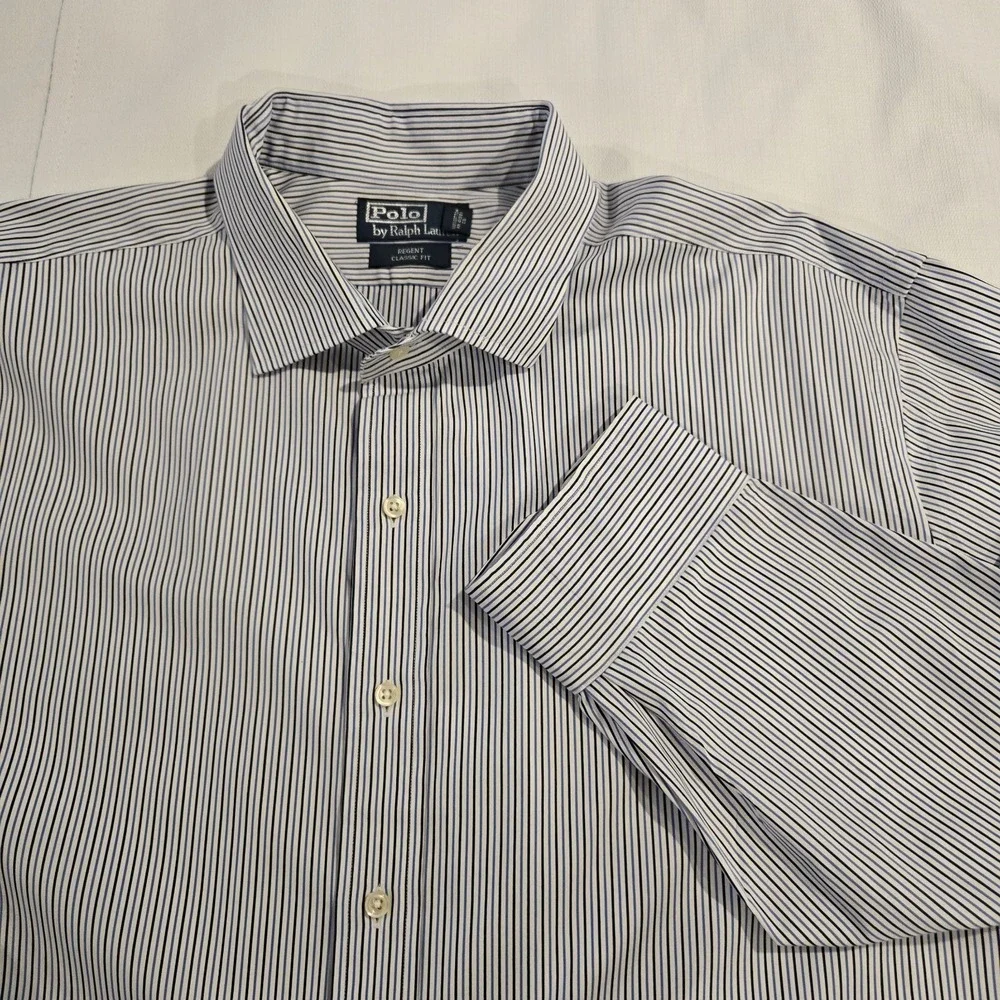 Polo By Ralph Lauren Regent Classic‎ Fit Men's Striped  Size 19 36/37 Tall